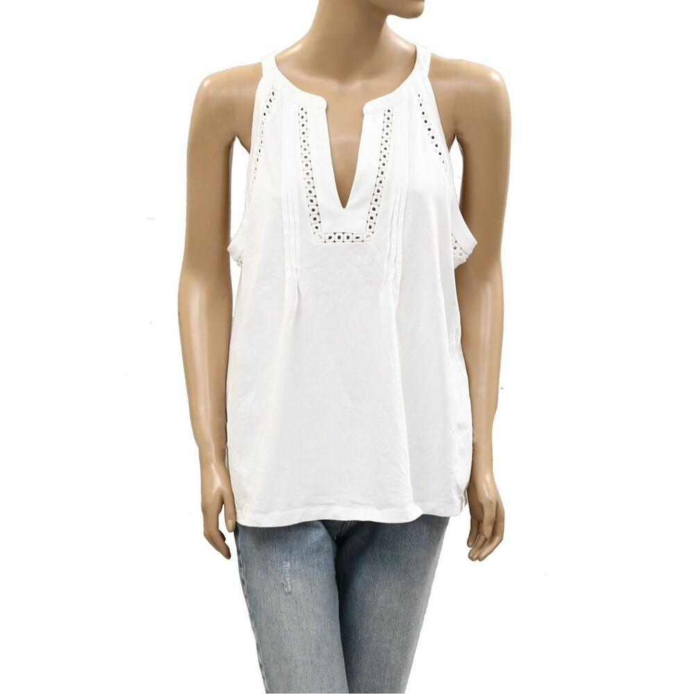 Lilly Pulitzer Women's Isaac Knit Top Tank Pintuck Resort Cotton White S 287947 - Picture 6 of 10